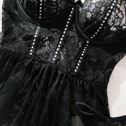 Lace Sheer Mesh Lingerie Set - detail view 14