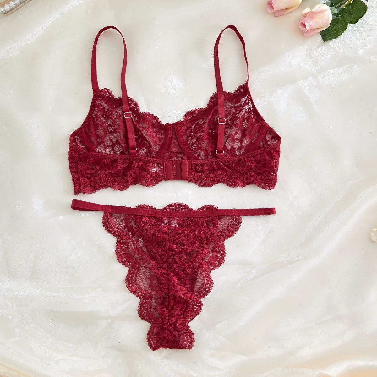 Lace Sheer Mesh Lingerie Set - detail view 27
