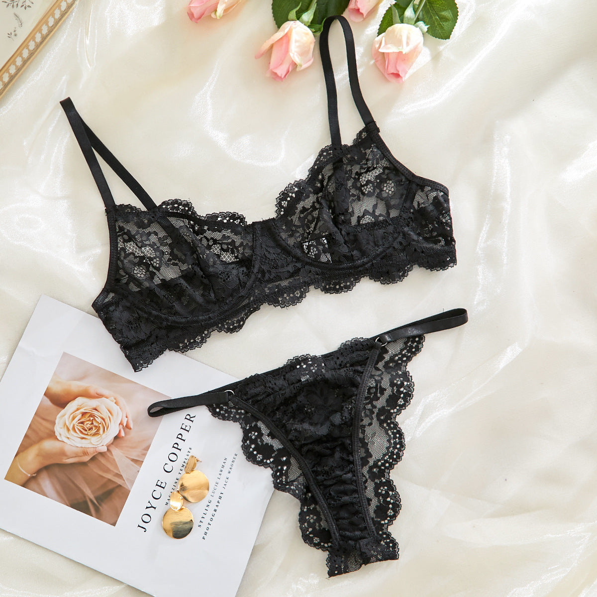 Lace Sheer Mesh Lingerie Set - detail view 40