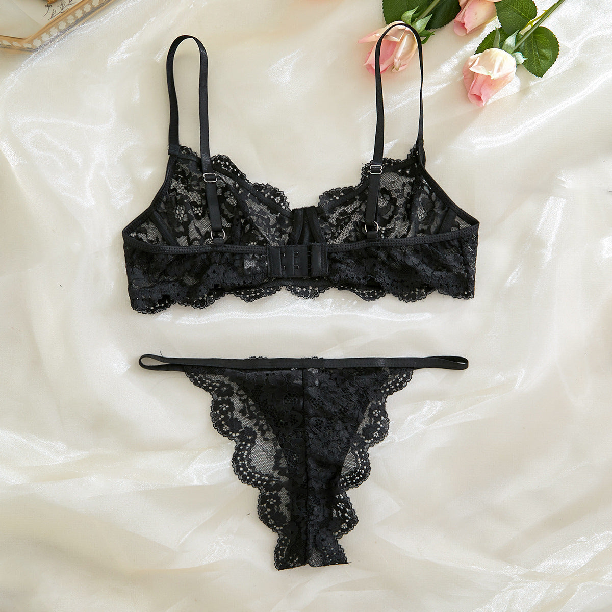 Lace Sheer Mesh Lingerie Set - detail view 41