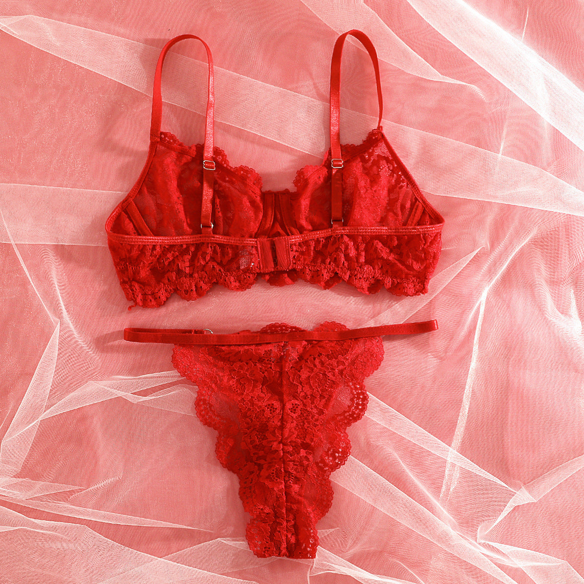 Lace Sheer Mesh Lingerie Set - detail view 58