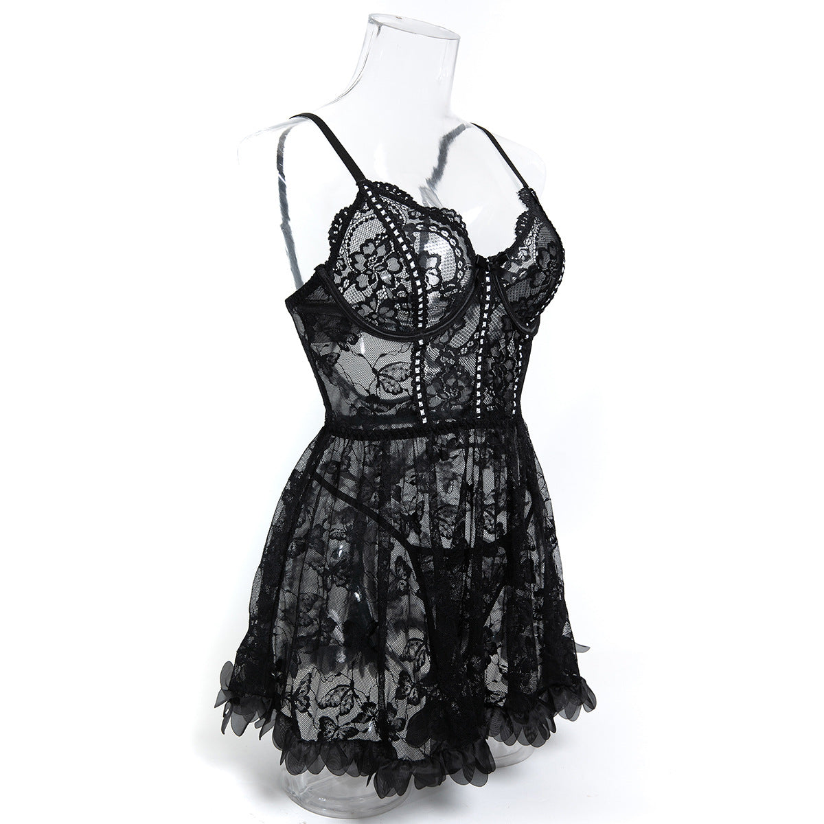 Lace Sheer Mesh Lingerie Set - detail view 9