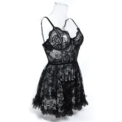 Lace Sheer Mesh Lingerie Set - detail view 9