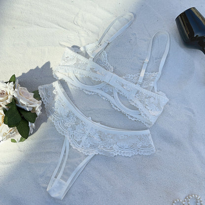 Lace Sheer Mesh Nightdress Lingerie Set - detail view 11