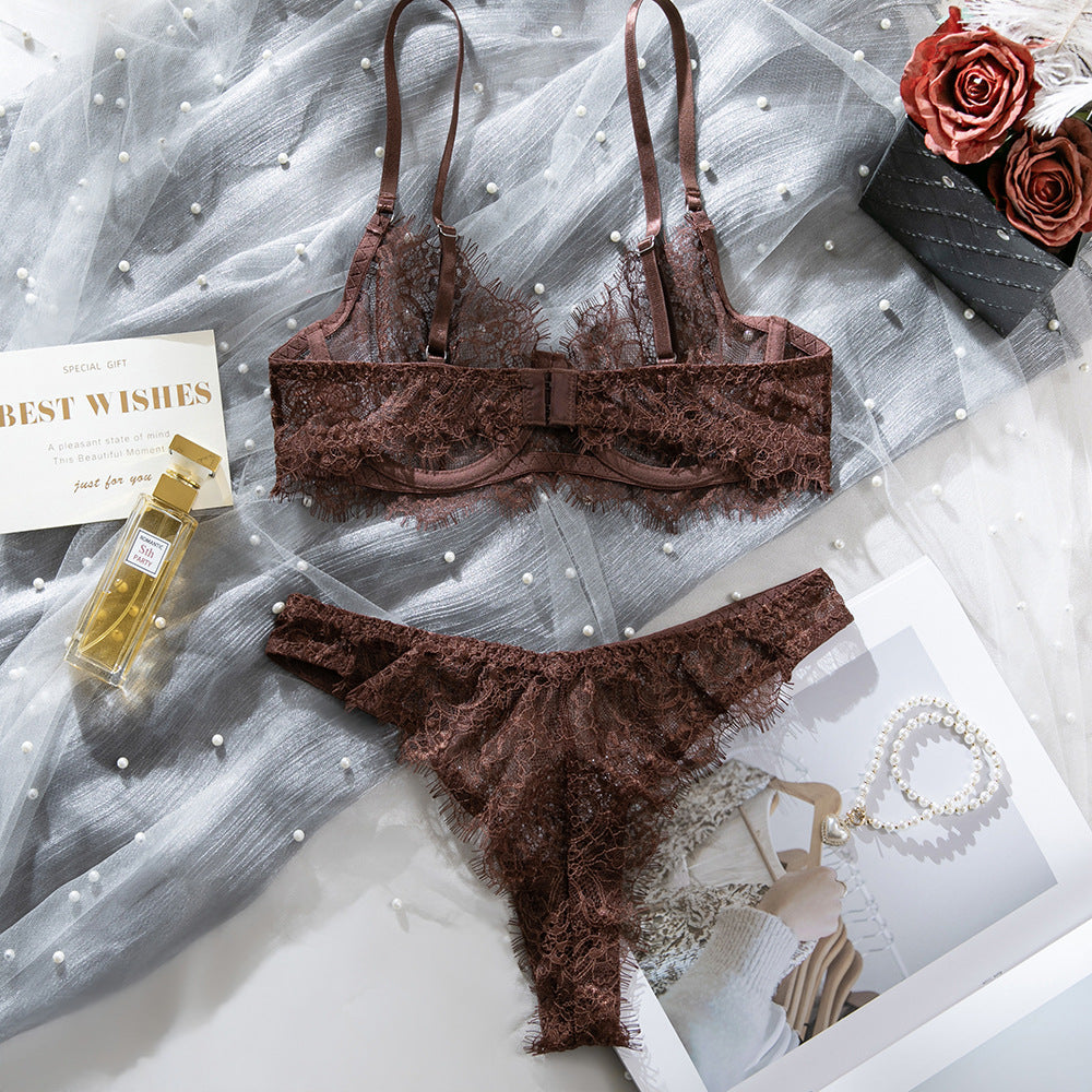 Lace Sheer Mesh Push-Up Lingerie Set - detail view 19