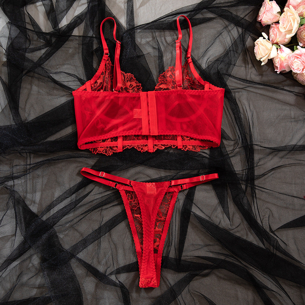 Lace Sheer Mesh Shapewear Bodysuit Lingerie Set - detail view 29