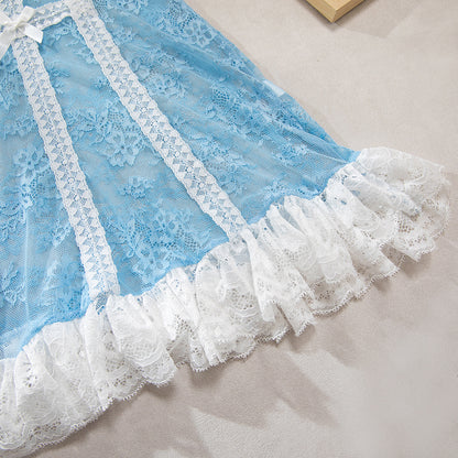 Lace Sheer Mesh Underwire Lingerie Set - detail view 17