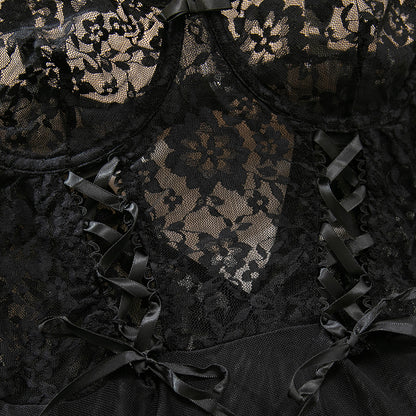 Lace Stockings Push-Up Lingerie Set - detail view 14
