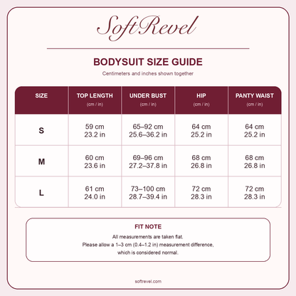 SoftRevel Size Guide — cm and in