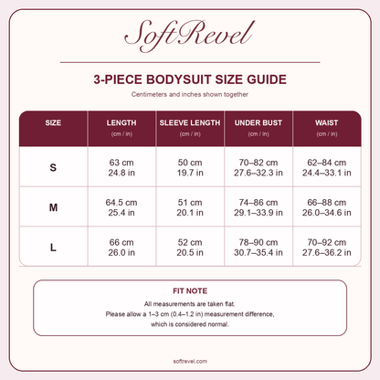 SoftRevel Size Guide — cm and in