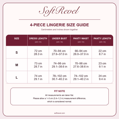 SoftRevel Size Guide — cm and in