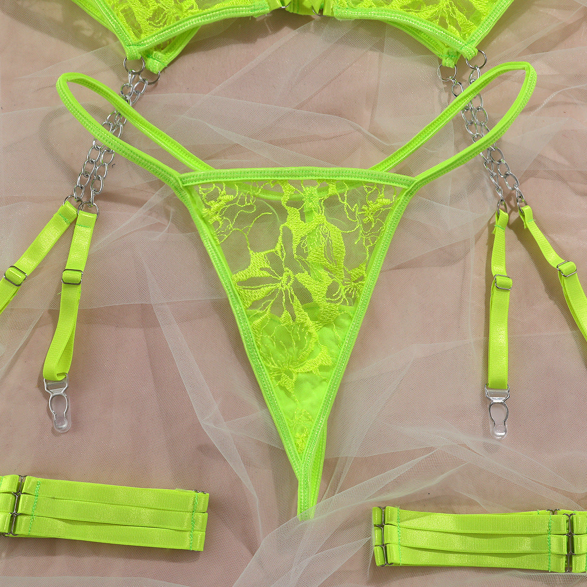 Mesh 4-Piece Set Cutout Lingerie - detail view 62