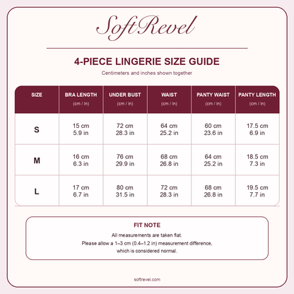SoftRevel Size Guide — cm and in