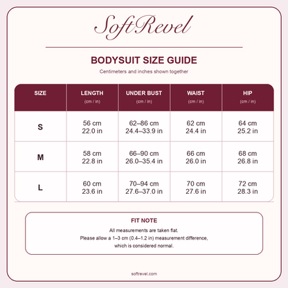 SoftRevel Size Guide — cm and in