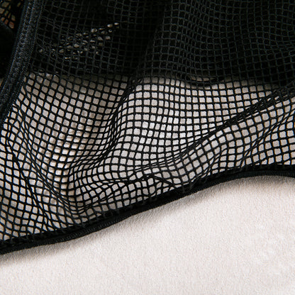 Mesh Backless Lace-Up Bodysuit - detail view 16