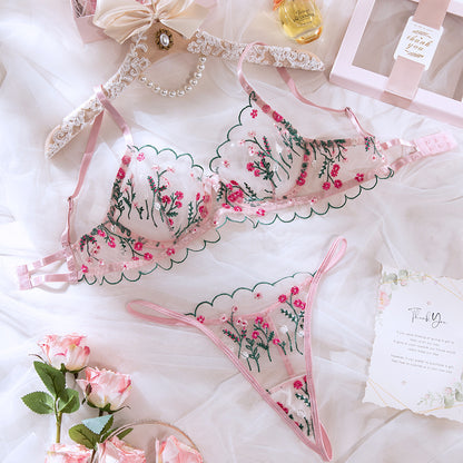 SoftRevel Mesh Bra Set Push-Up Lingerie - flat lay