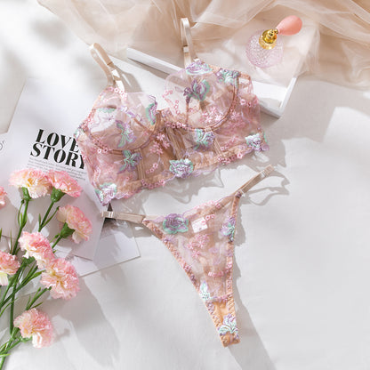 SoftRevel Mesh Bra Set Push-Up Lingerie - flat lay
