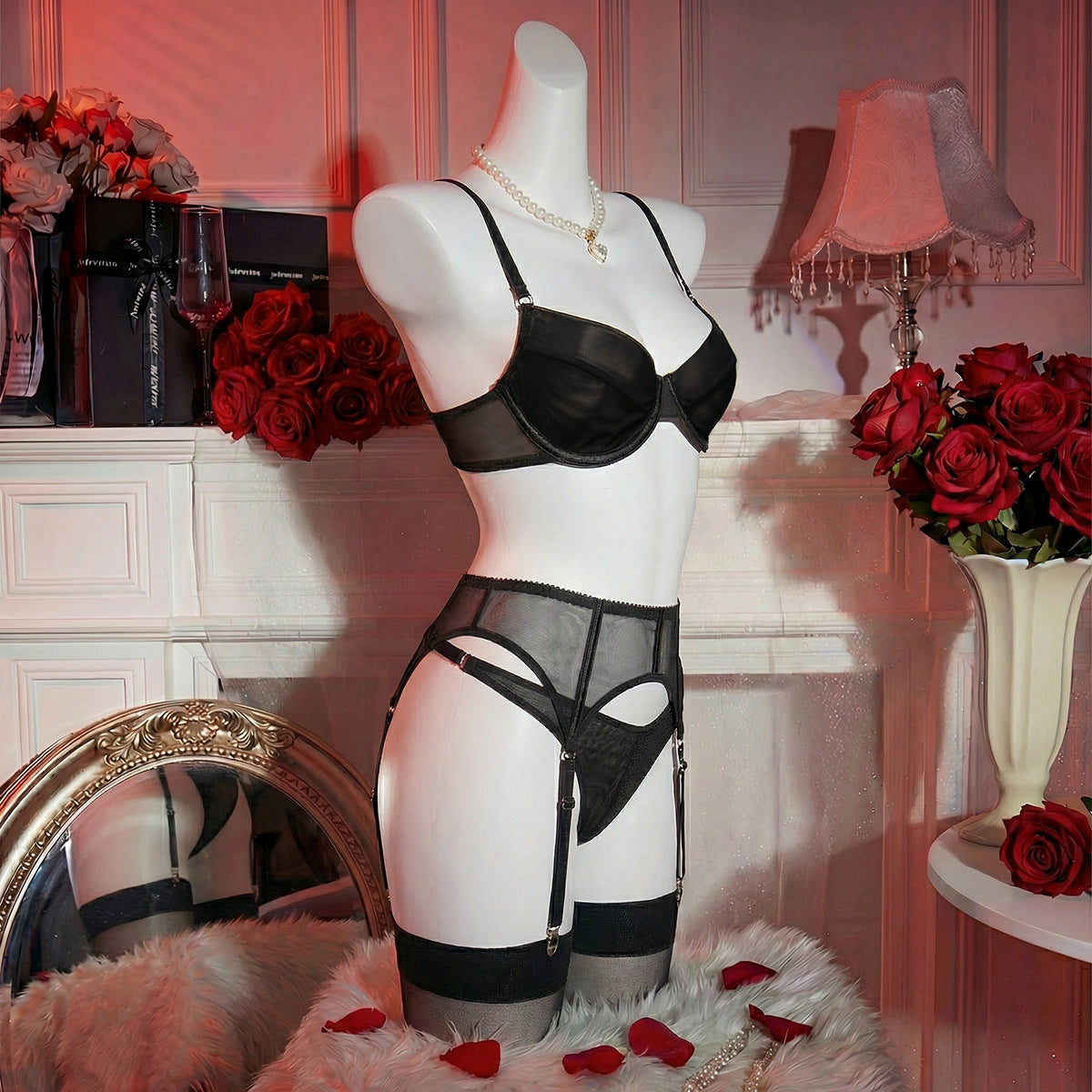 Mesh Push-Up Lingerie Set - detail view 14