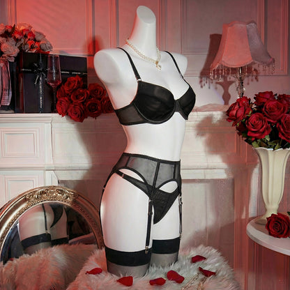Mesh Push-Up Lingerie Set - detail view 14