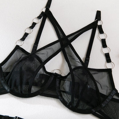 Mesh Push-Up Underwire Lingerie Set - detail view 31