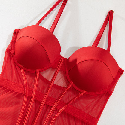 Mesh Shapewear Bodysuit Push-Up Lingerie Set - detail view 38