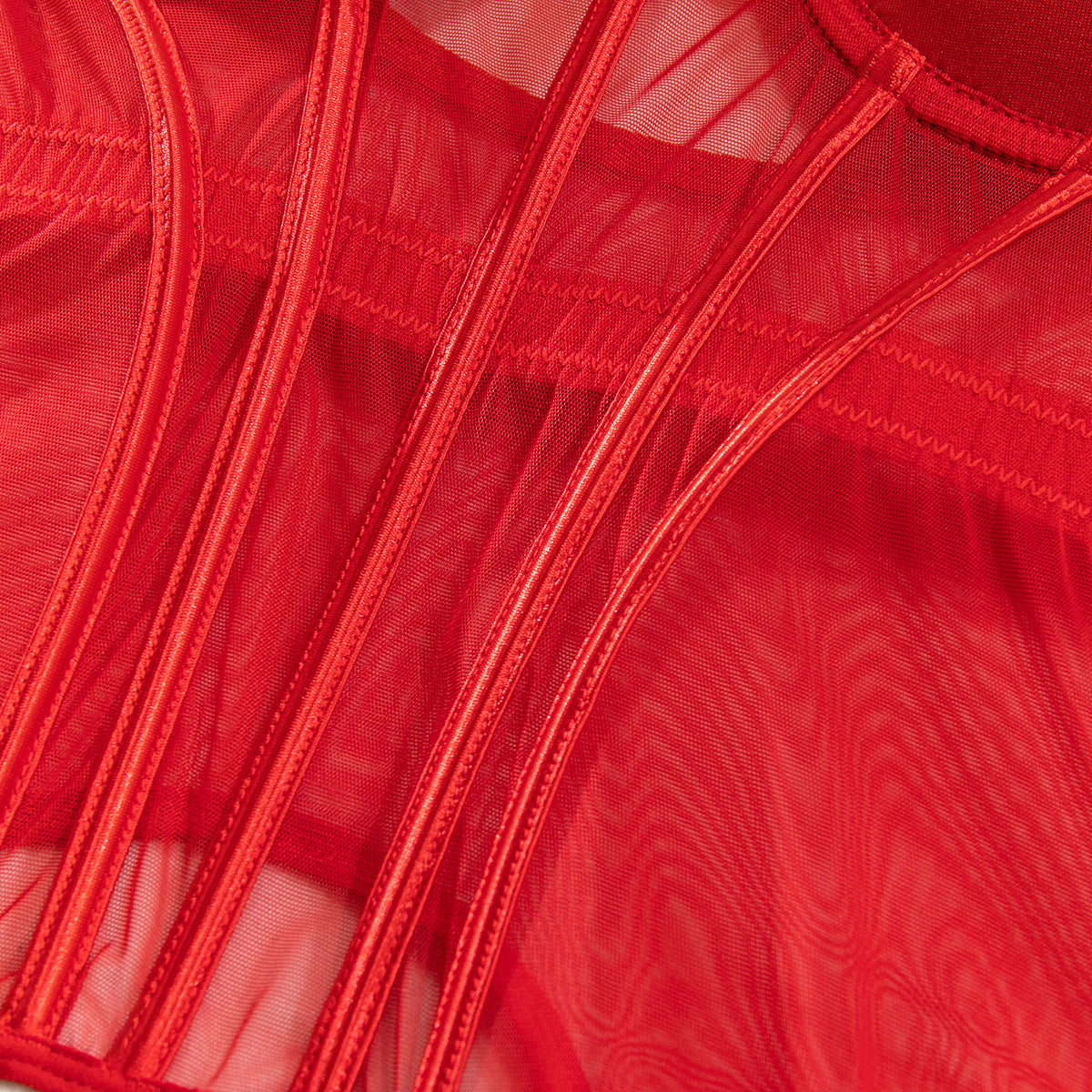 Mesh Shapewear Bodysuit Push-Up Lingerie Set - detail view 39