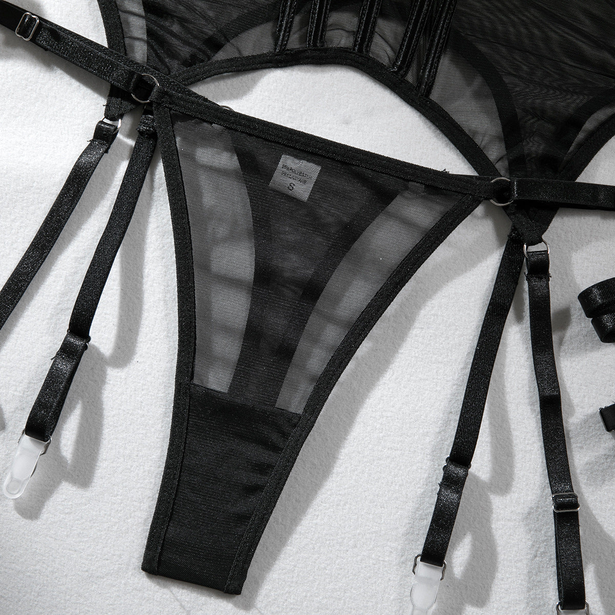 Mesh Shapewear Bodysuit Push-Up Lingerie Set - detail view 50