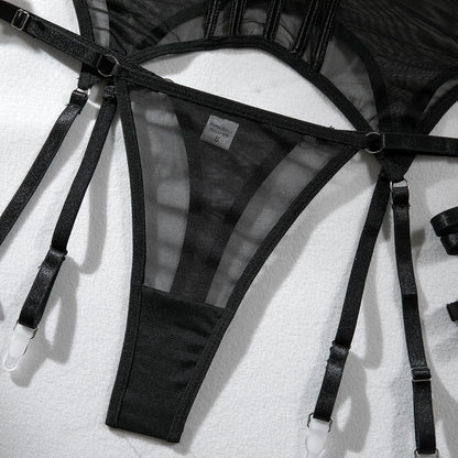 Mesh Shapewear Bodysuit Push-Up Lingerie Set - detail view 50