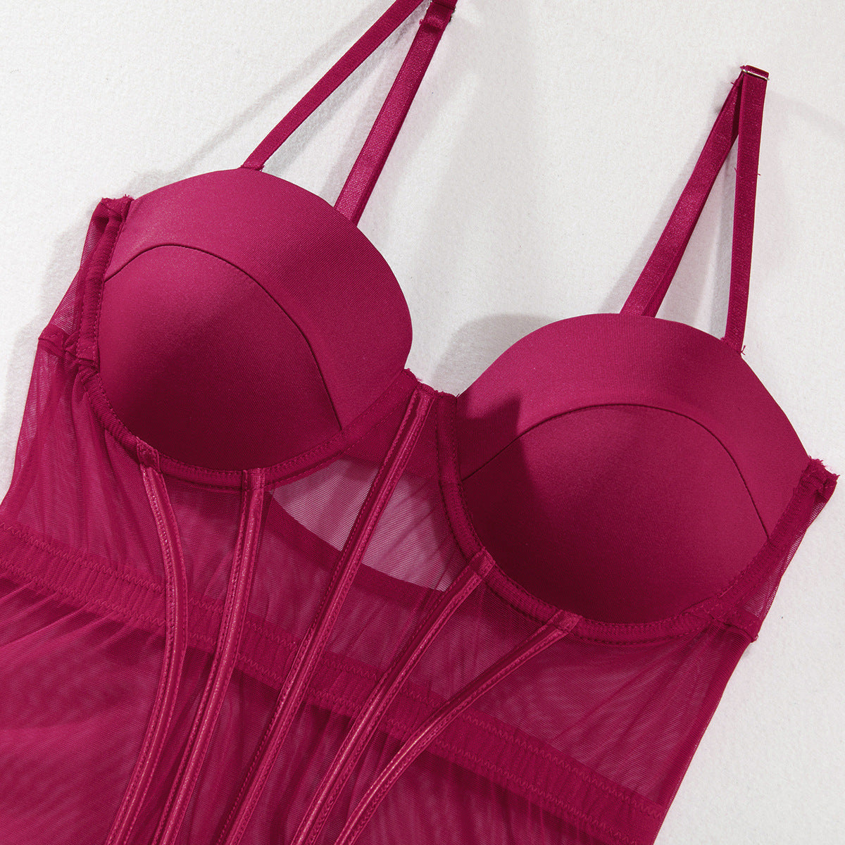 Mesh Shapewear Bodysuit Push-Up Lingerie Set - detail view 56
