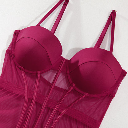 Mesh Shapewear Bodysuit Push-Up Lingerie Set - detail view 56