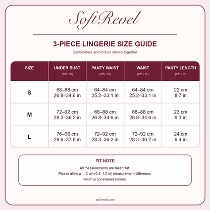 SoftRevel Size Guide — cm and in