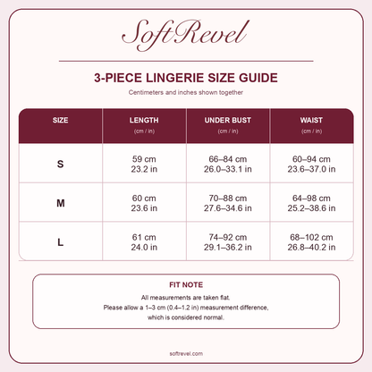 SoftRevel Size Guide — cm and in