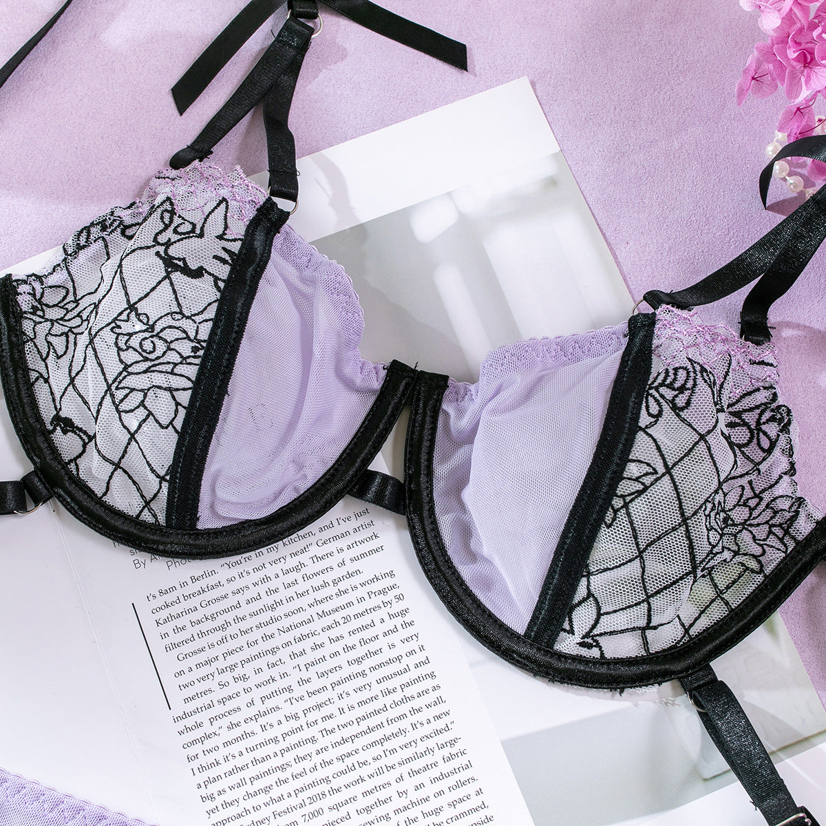 Mesh Sheer 3-Piece Set Lingerie - detail view 11