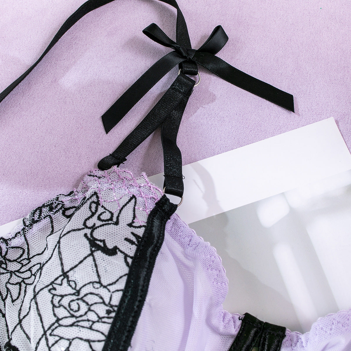 Mesh Sheer 3-Piece Set Lingerie - detail view 12