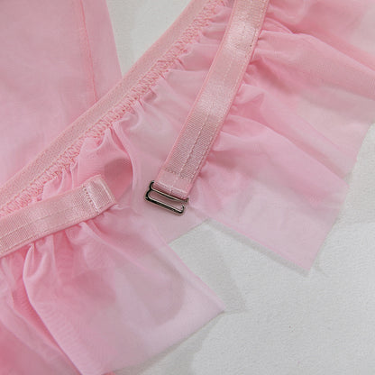 Mesh Sheer Bodysuit Garter Set - detail view 16