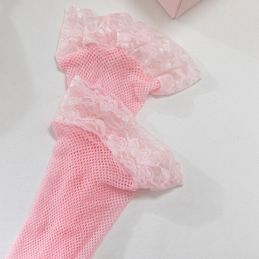 Mesh Sheer Bodysuit Garter Set - detail view 18