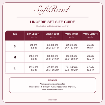 SoftRevel Size Guide — cm and in