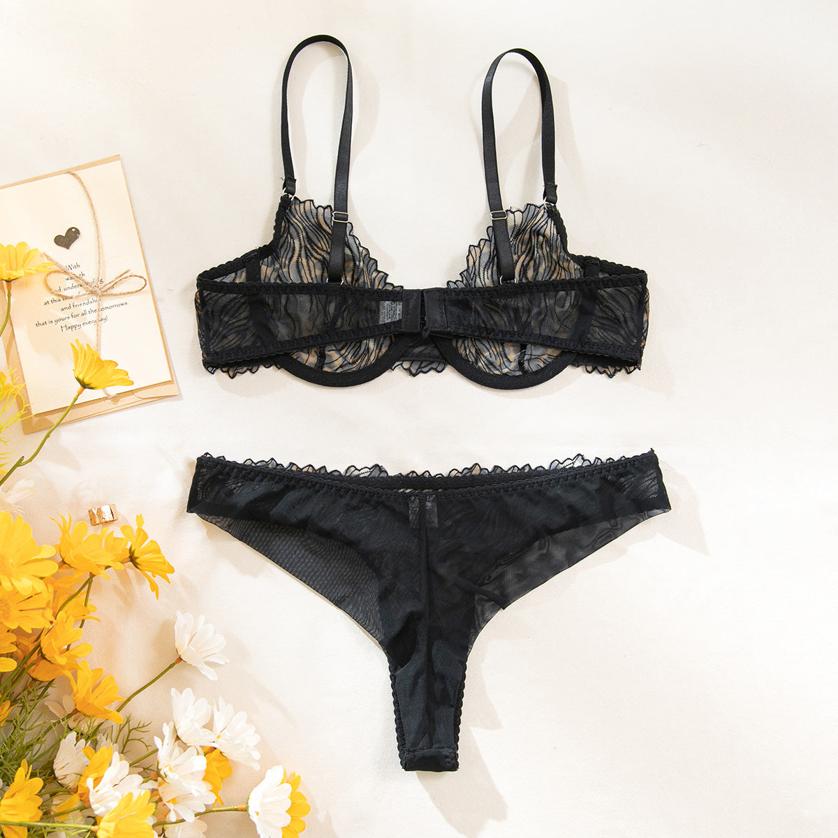 Mesh Sheer Bra Set Lingerie - detail view 10