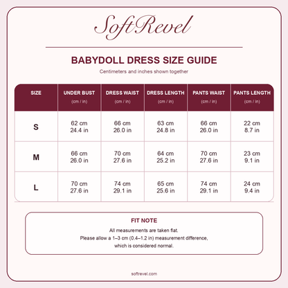 SoftRevel Size Guide — cm and in