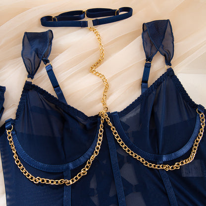 Mesh Sheer Halter Lingerie Set - detail view 29