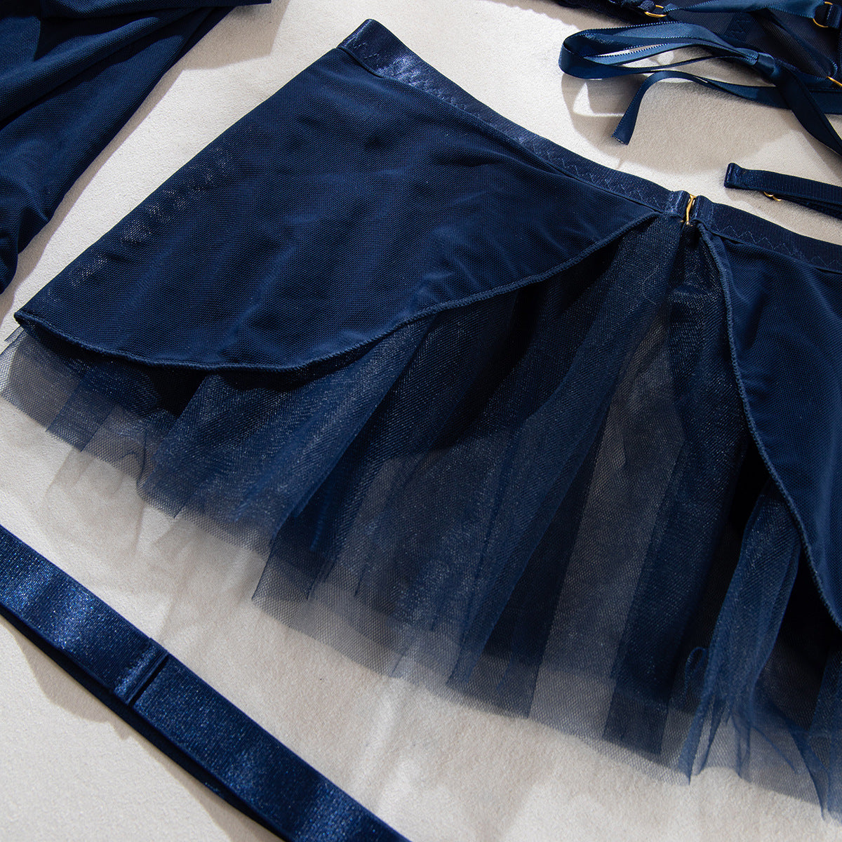 Mesh Sheer Halter Lingerie Set - detail view 32