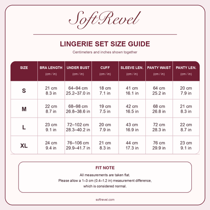 SoftRevel Size Guide — cm and in