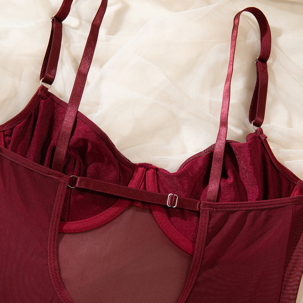 Mesh Sheer Lingerie Set Bodysuit - detail view 17