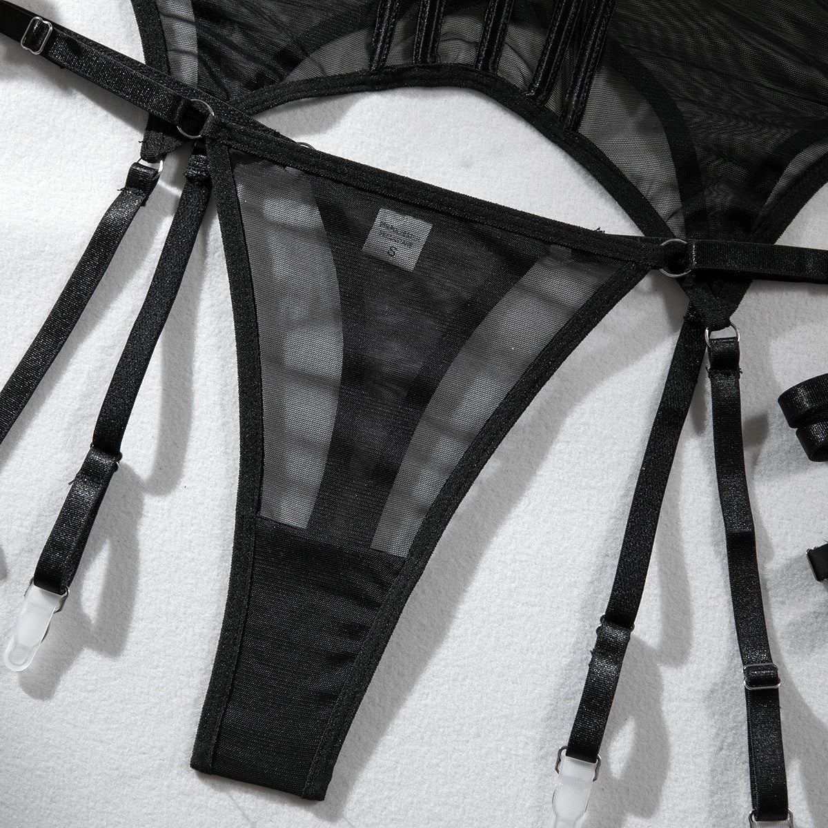 Mesh Sheer Lingerie Set Bodysuit - detail view 26