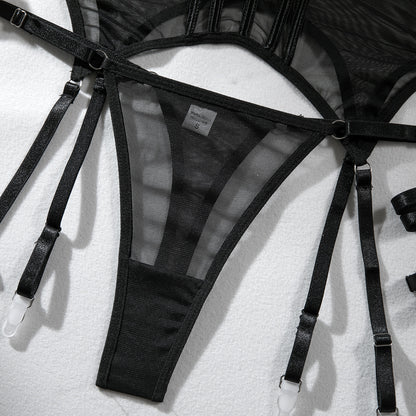 Mesh Sheer Lingerie Set Bodysuit - detail view 26