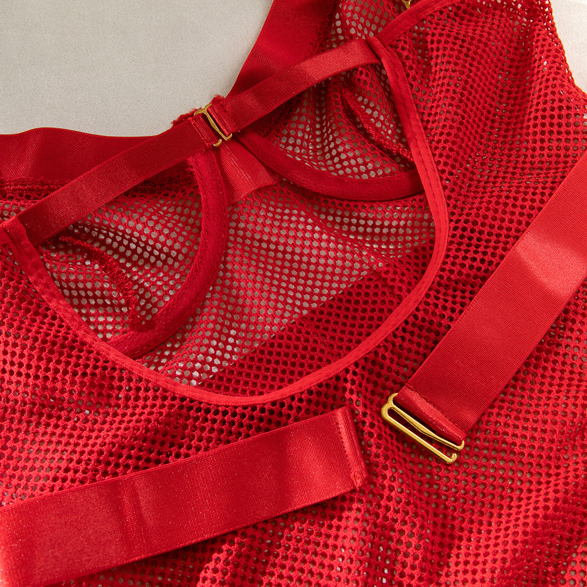 Mesh Sheer Lingerie Set Bodysuit - detail view 29