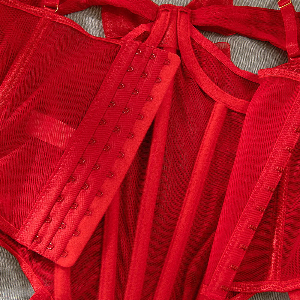 Mesh Sheer Shapewear Bodysuit Lingerie Set - detail view 29