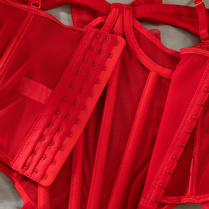 Mesh Sheer Shapewear Bodysuit Lingerie Set - detail view 29