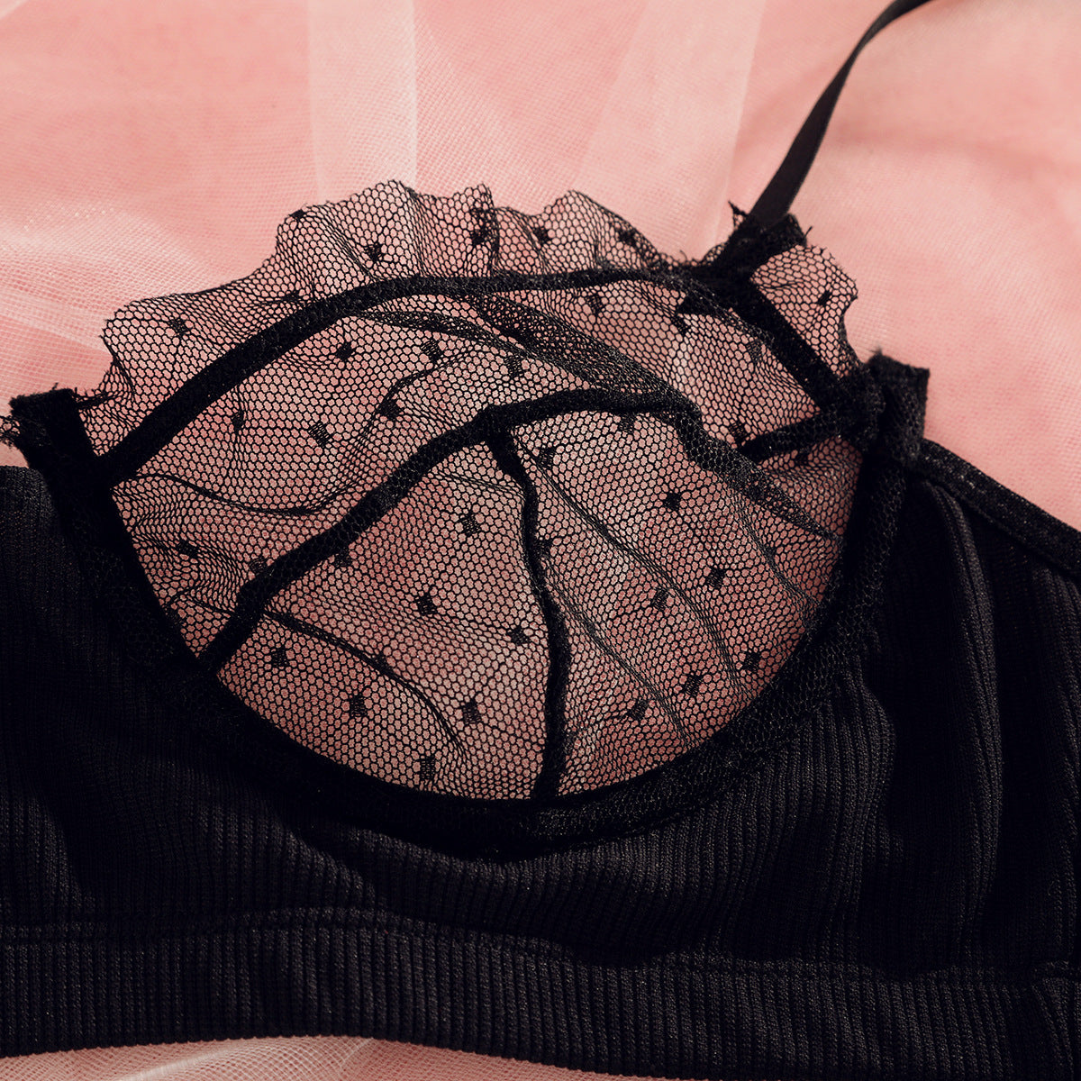 Mesh Sheer Underwire Lingerie Set - detail view 19