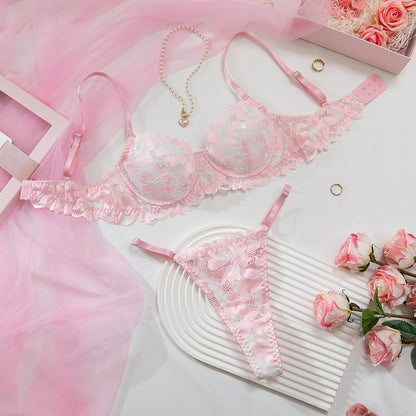 Pink Lace Eyelash Lingerie Set - detail view 14